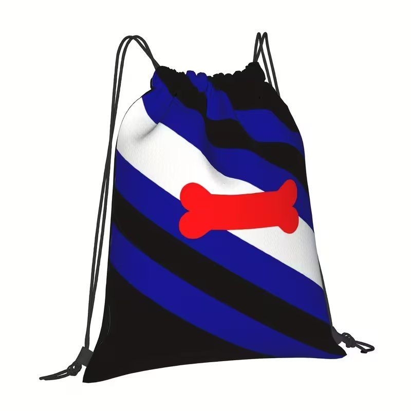 Street-Style Puppy Play Drawstring Backpack