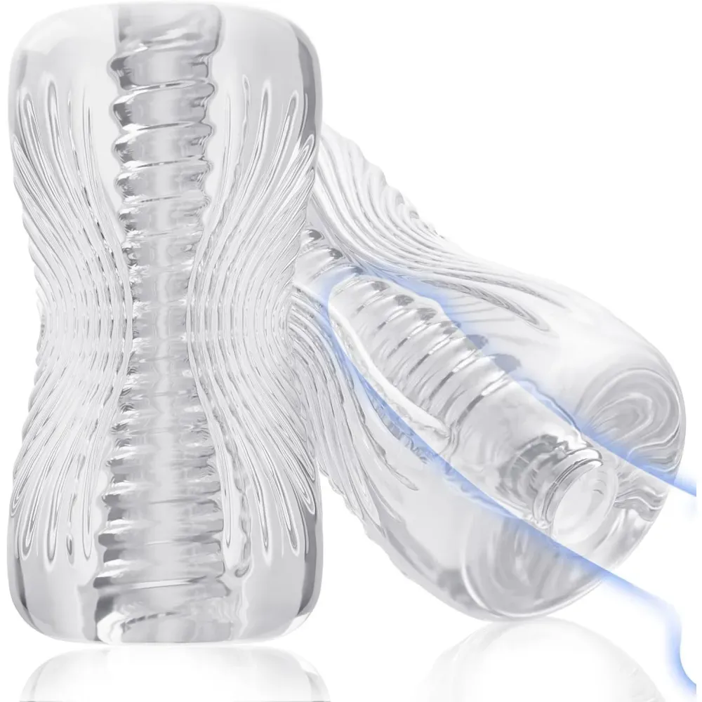 Transparent Male Masturbator Textured Inner Channel