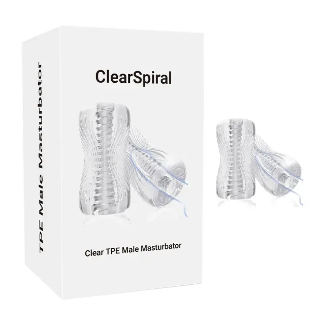 Transparent Male Masturbator Textured Inner Channel
