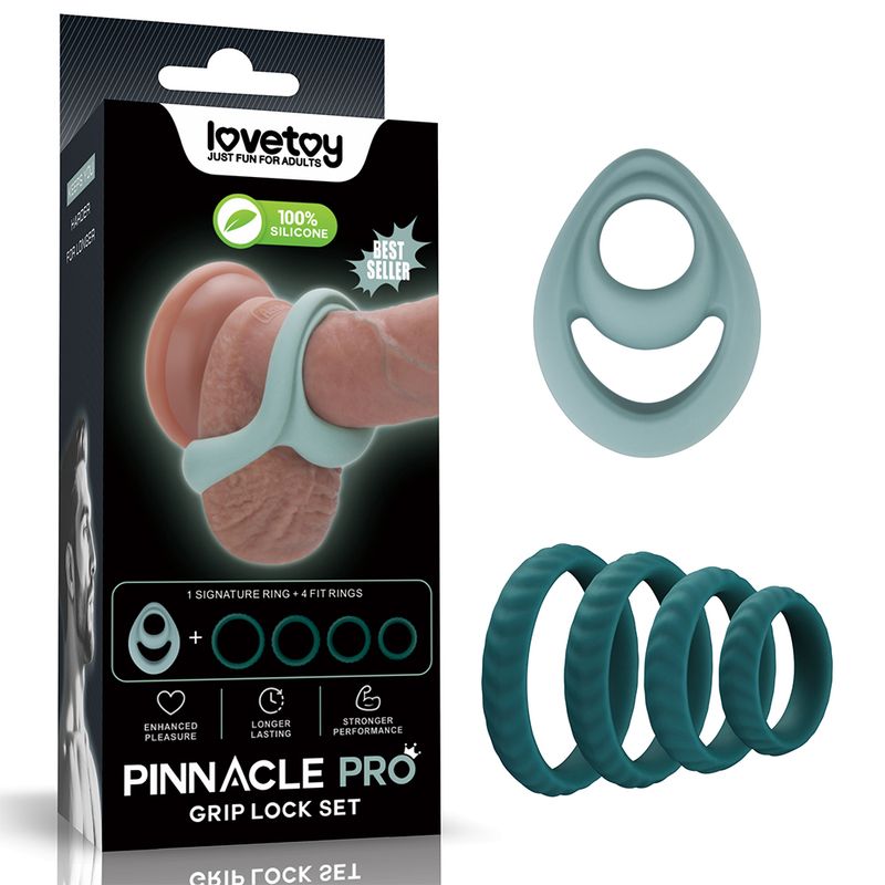 Lovetoy Pinnacle Pro Grip Lock Set Cock Ring