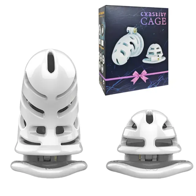 Nub &amp; Big White Chastity Cage (Buy One Get One Free)
