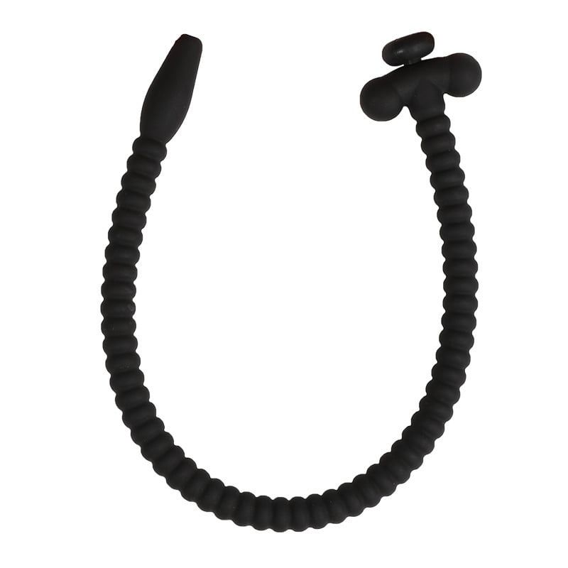 Hollow Bumpy Silicone Urethral Penis Sound with Plug