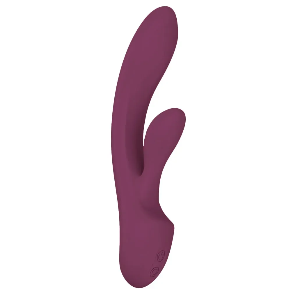 Rechargeable Silicone Purple 12-Mode Dual-Stimulation Rabbit Vibrator