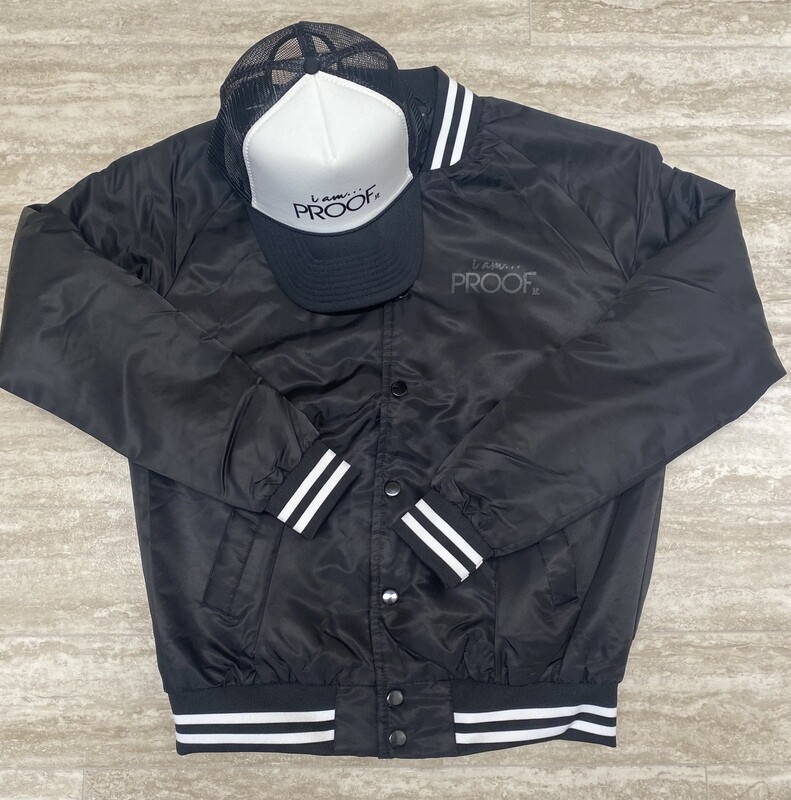 “i am…PROOF” Unisex Bomber Jackets (Click on photo to view available colors)