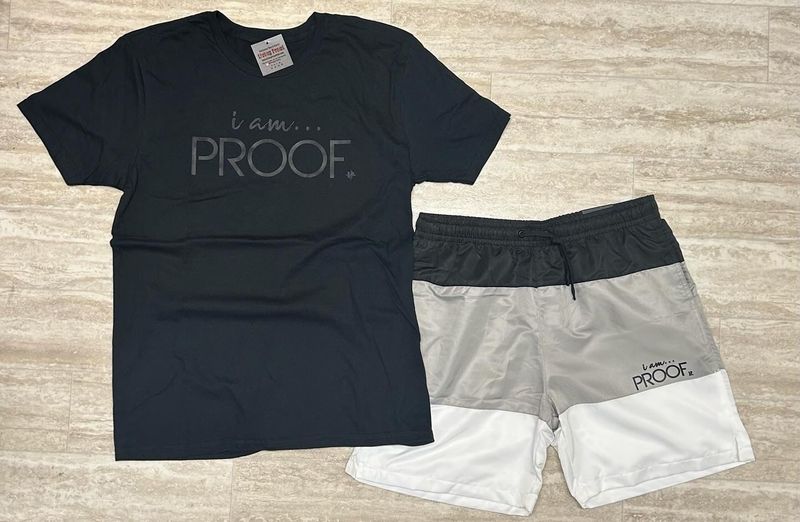 “i am…PROOF” T-shirt/Short Sets (Click on photo to view available colors)
