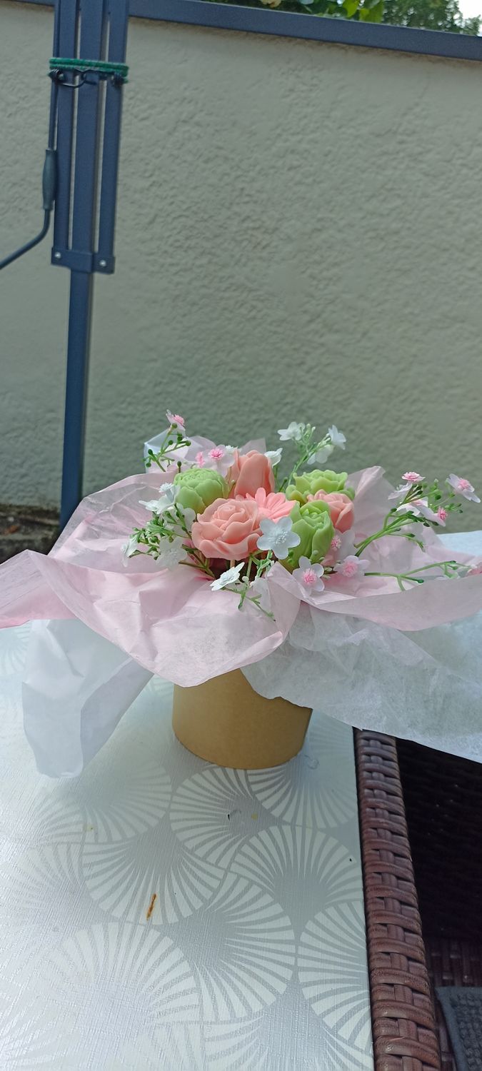 Bougie bouquet fleurs