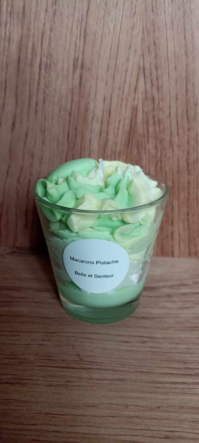 bougie parfum macaron pistache