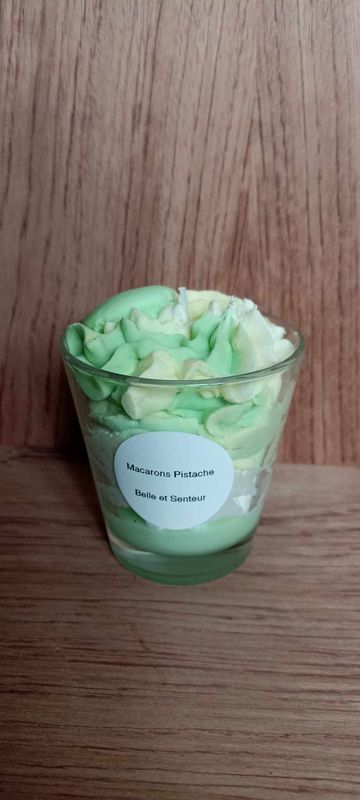 bougie parfum macaron pistache