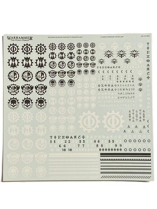 Mechanicum Macro-Constructs Extra Large Transfer Sheet - Battle Group Mechanicum Macro-Constructs Extra Large Transfer Sheet - Battle Group