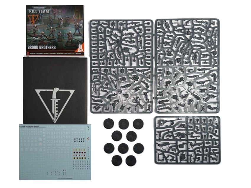 Genestealer Cults Kill Team Brood Brothers Squad On Sprues + Cadian Transfers Sheet / Tokens - BS