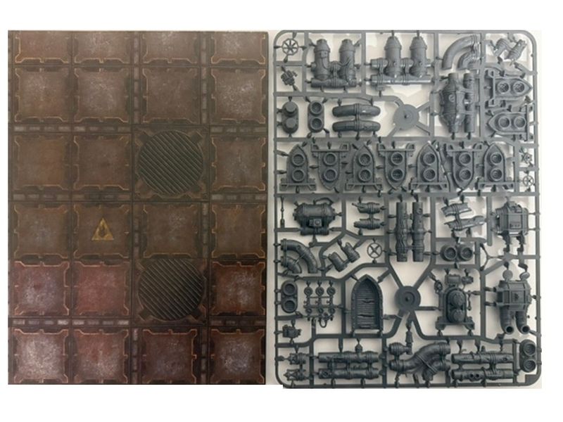 Necromunda Skirmish - NEW Zone Mortalis Modular Terrain Factoria Pipes  On / Off Sprues & Double Sided Playmat - NSCS
