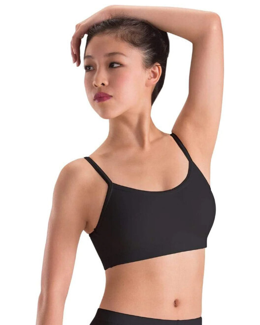 Motionwear Cami Bra Top, Color: Black, Size: Petite