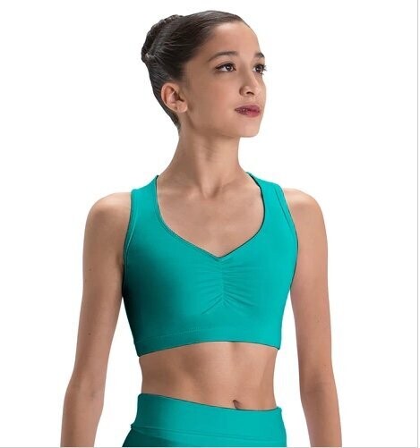 Motionwear Racerback 3 Strap Back Bra Top, Color: Teal, Size: Petite