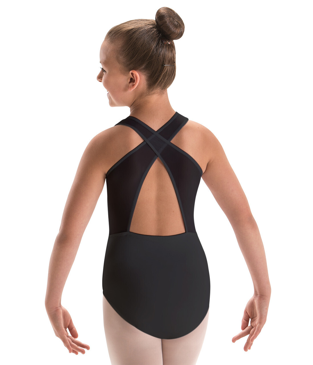 Motionwear Princess Seam Wide Crossback Leotard - Child, Color: Black, Size: Intermediate