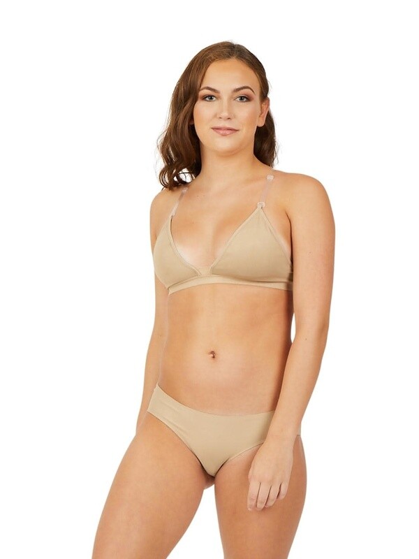 Capezio Deep Neck Clear Back Bra - Child &amp; Adult