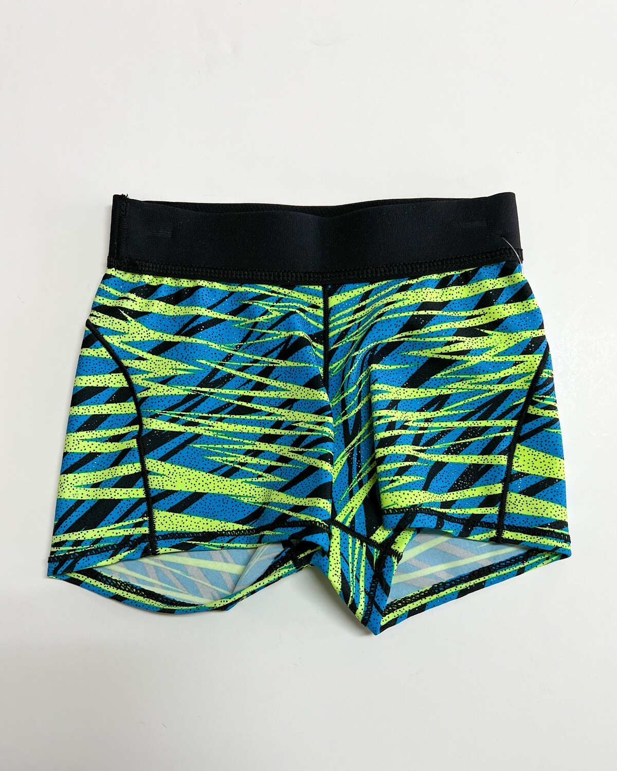 Motionwear Gym Elastic WB Short w/Flatlock Short, Color: Electrify, Size: Petite