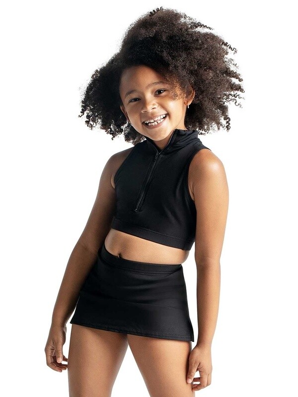 Capezio Mock Neck Zipper Back No Sleeve Top - Child