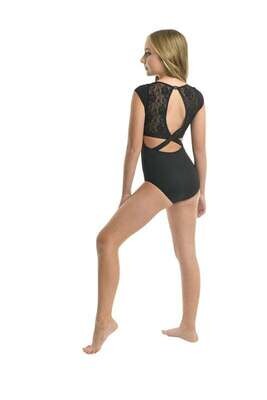 DanzNmotion Yasmin Cap Sleeve Lace Leotard - Child