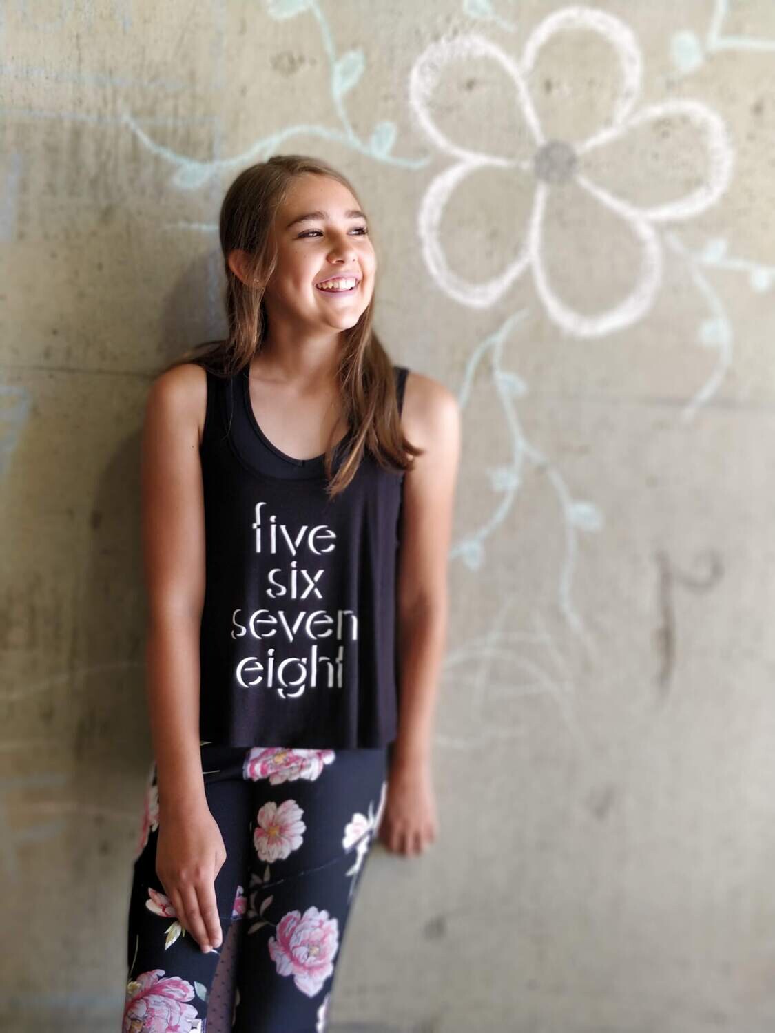 Motionwear 5-6-7-8 Drape Tank Top, Color: Black, Size: Medium Child