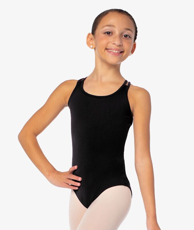 So Danca Cami Leotard w/ Strappy Back - Child, Color: Black, Size: Small