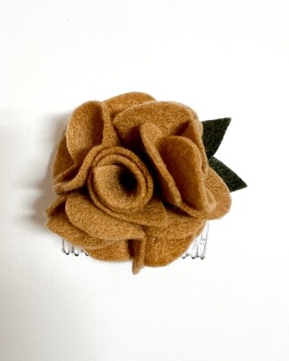 SS Felt Rose Flower Comb