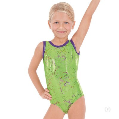 Eurotard Metallic Splatter Tank Gym Leotard, Size: Intermediate