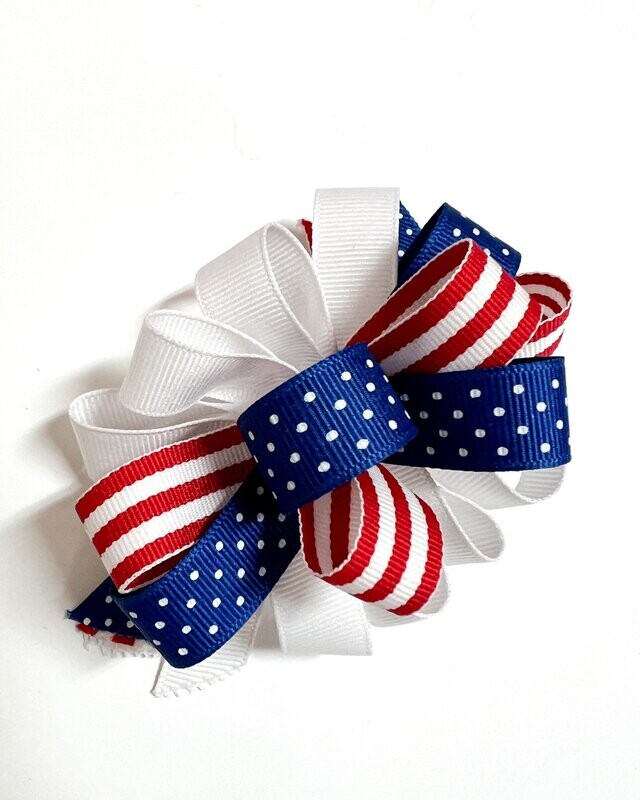 Dasha Designs Bow, Color: Red/White/Blue