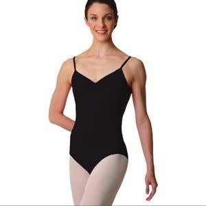 Gaynor Minden Princess Cami Leotard, Color: Black, Size: Petite