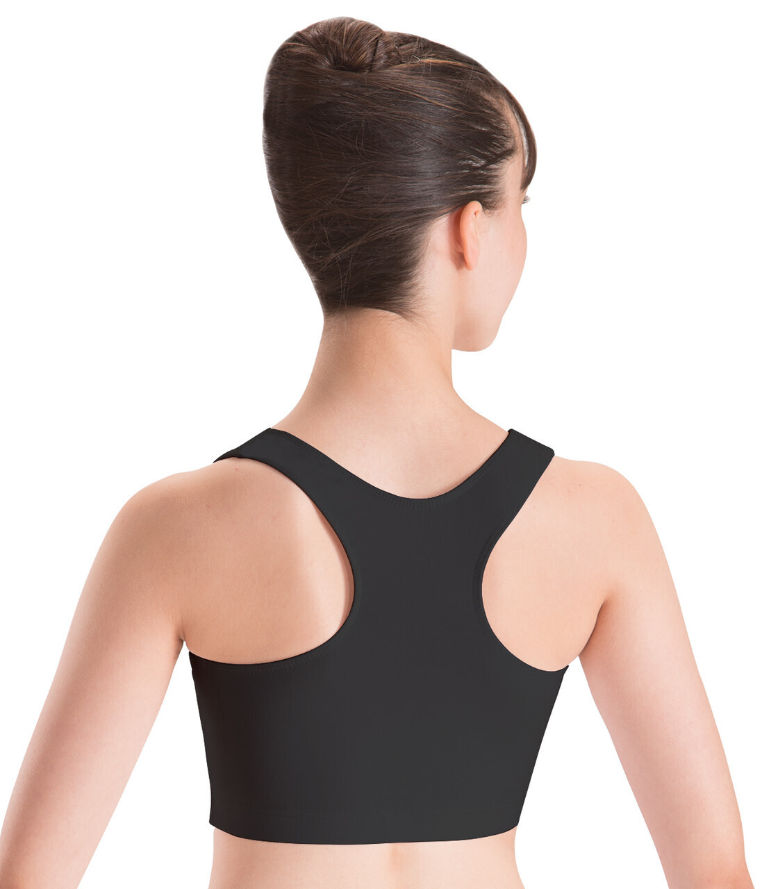 Motionwear Racerback Crop Length Top, Color: Black, Size: Petite