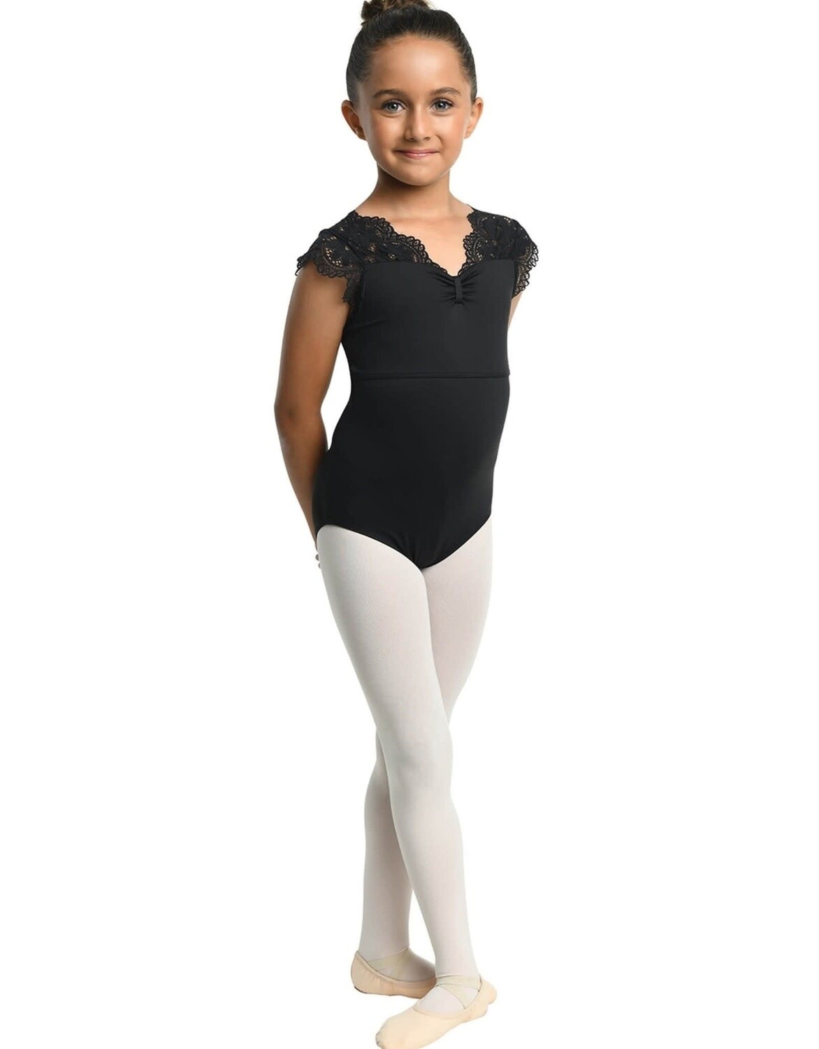 DanzNmotion Brie Cap Sleeve Lace Leotard