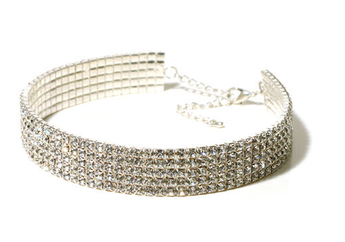 FH2 5 Row Rhinestone Stretch Choker