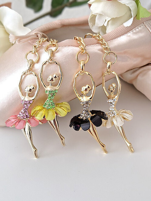 Ballerina Gold Keychain Arms Up