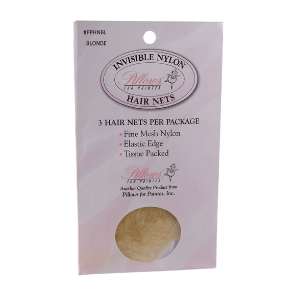 Pillows for Pointe Invisible Nylon Hair Nets, Color: Blonde