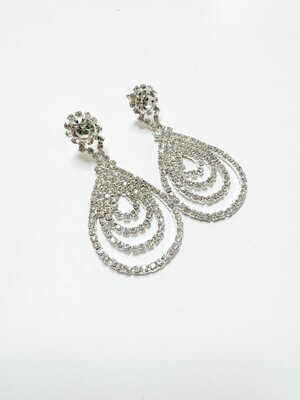 FH2 Rhinestone Quad Loop Dangle Earrings