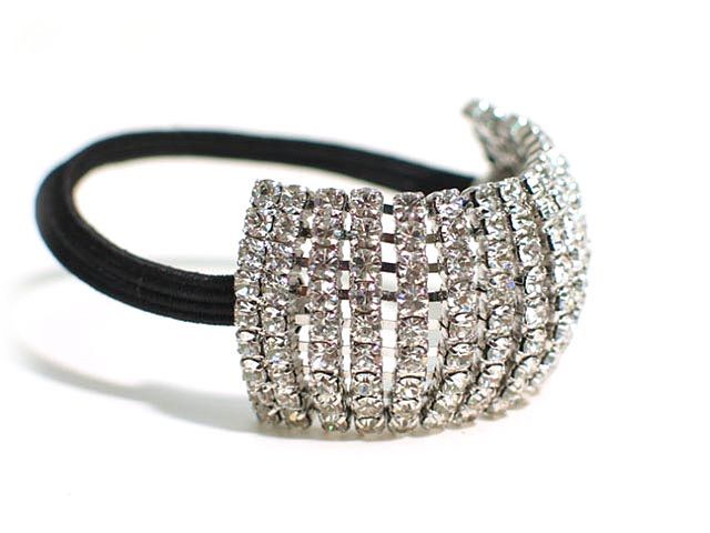 FH2 Rhinestone Ponytail Holder, Color: Clear, Size: Adult