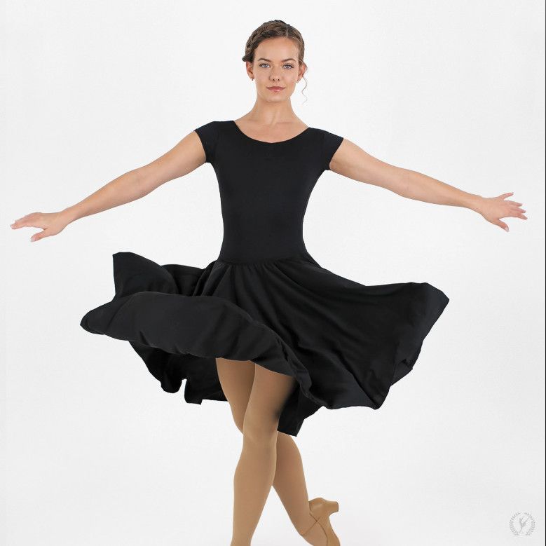 Eurotard Womens Polyester Pull On Character Skirt, Color: Black, Size: X Small - 18&quot;