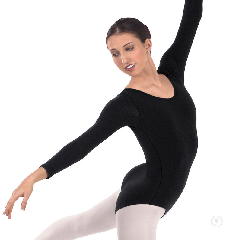 Eurotard Long Sleeve Leotard, Color: Black, Size: X Small