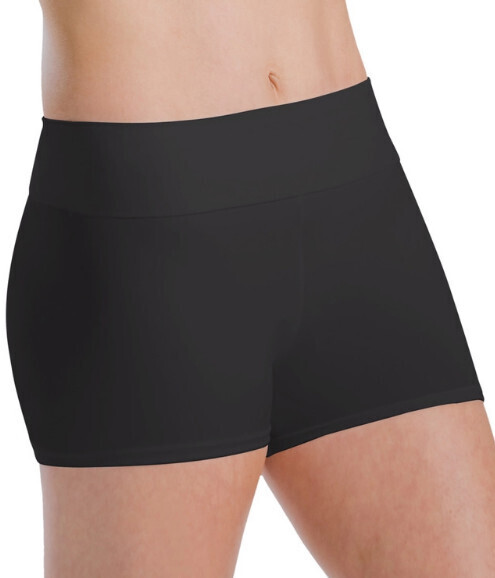 Motionwear Roll Top Short Silkskin, Color: Black, Size: Petite