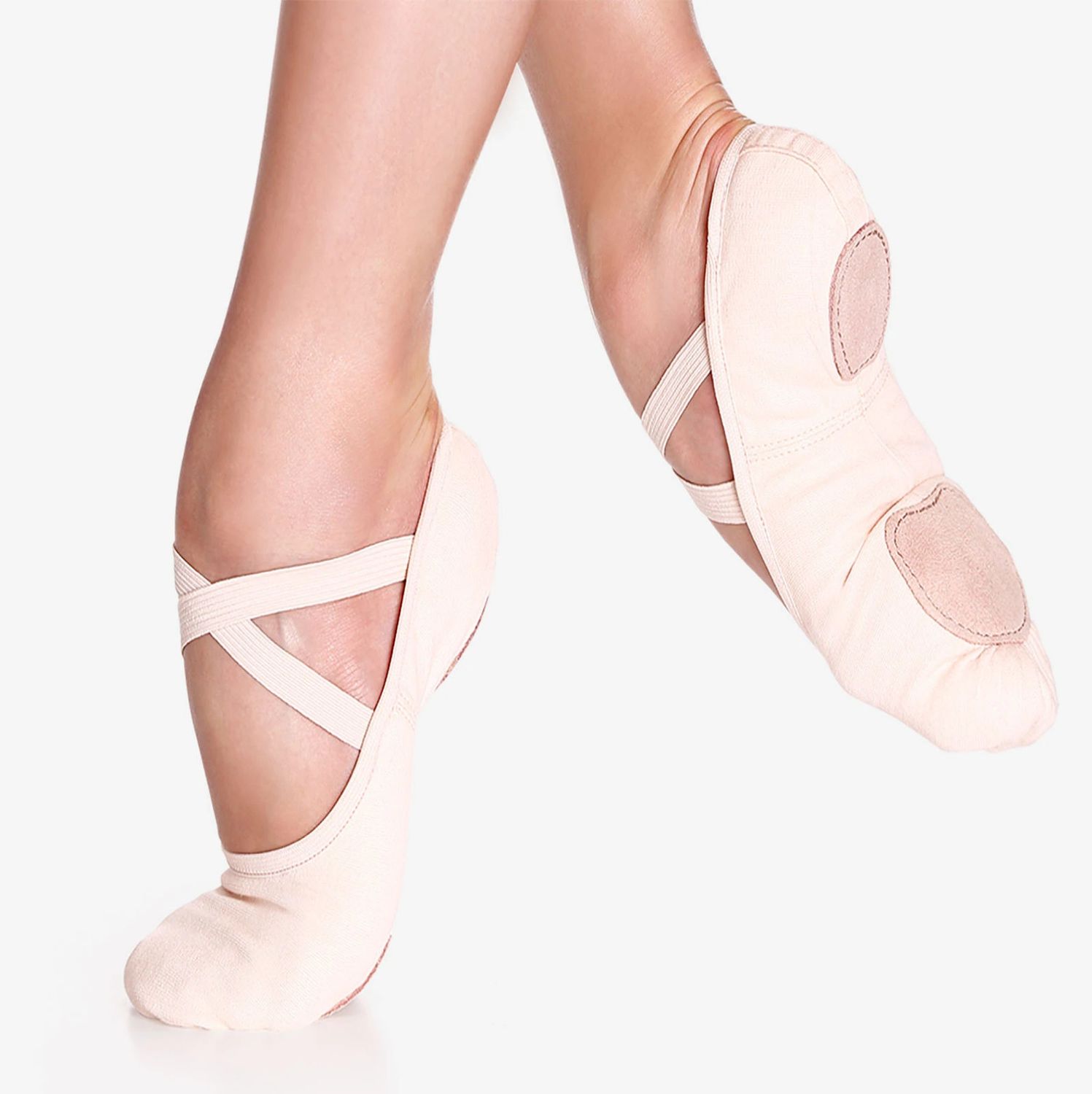 So Danca Bliss Stretch Canvas Split Sole Ballet Shoe, Color: Light Pink, Size: 4, Width: C