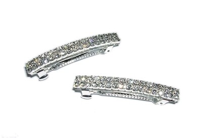 FH2 2 Row Rhinestone Hair Barrettes