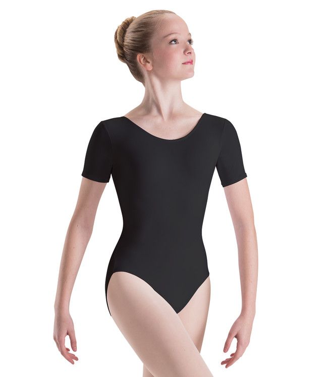 Motionwear Short Sleeve Leotard - Child, Color: Black, Size: X-Small Child