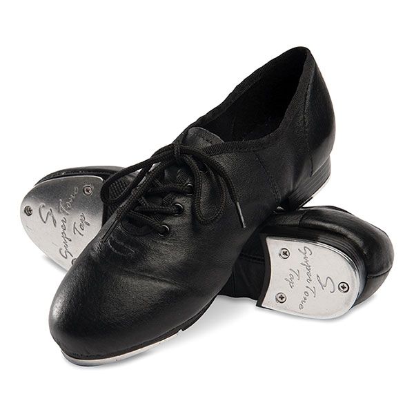 Danzshuz Split Sole Jazz Tap Shoe, Color: Black, Size: 7