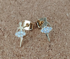 Dainty Ballerina Post Earrings