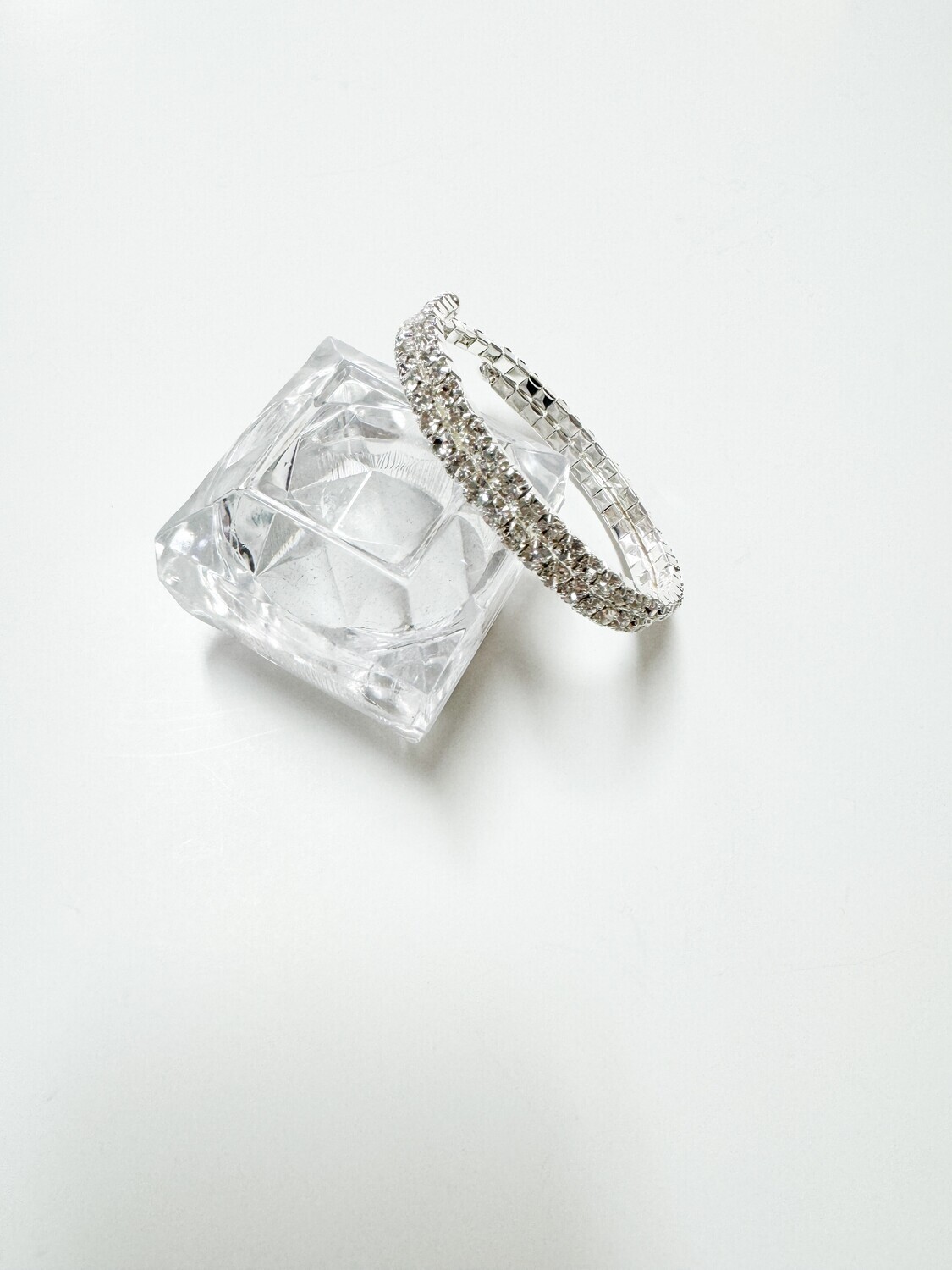 Double Wrap Coil Rhinestone Bracelet