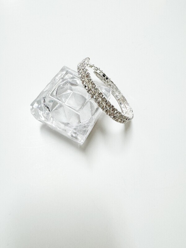 Double Wrap Coil Rhinestone Bracelet