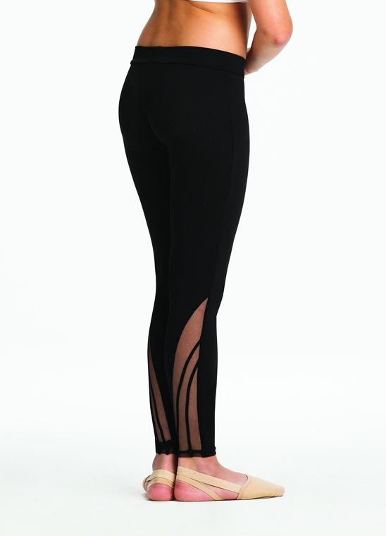 Capezio Truffle Mesh Insert Legging - Child, Color: Black, Size: Small