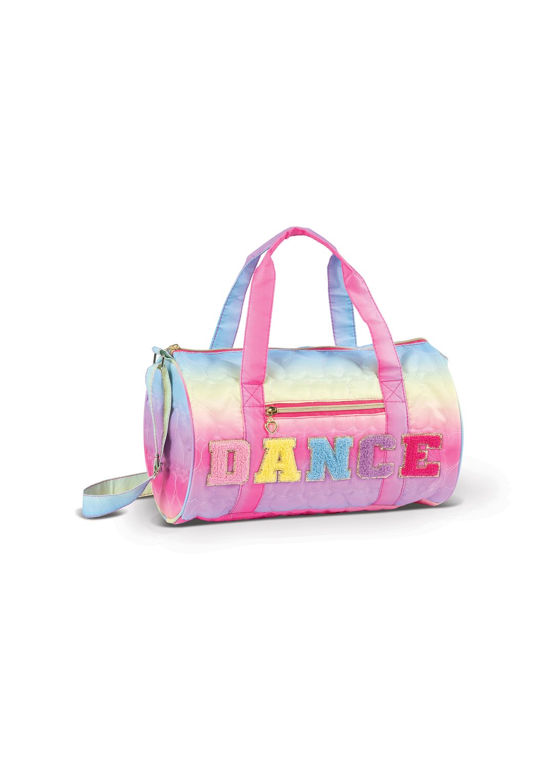 DanzNmotion Quilted Heart Rainbow Duffle Bag