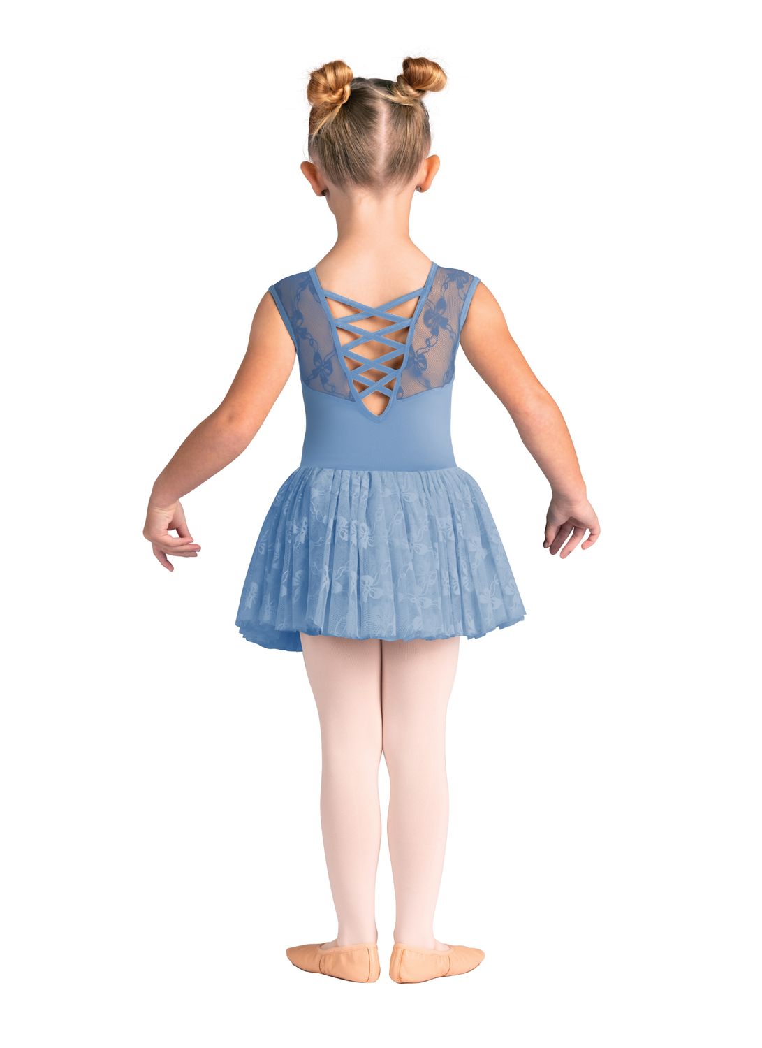Gilenia Bow Mesh Tank Dress, Color: Cornflower Blue, Size: 2-4