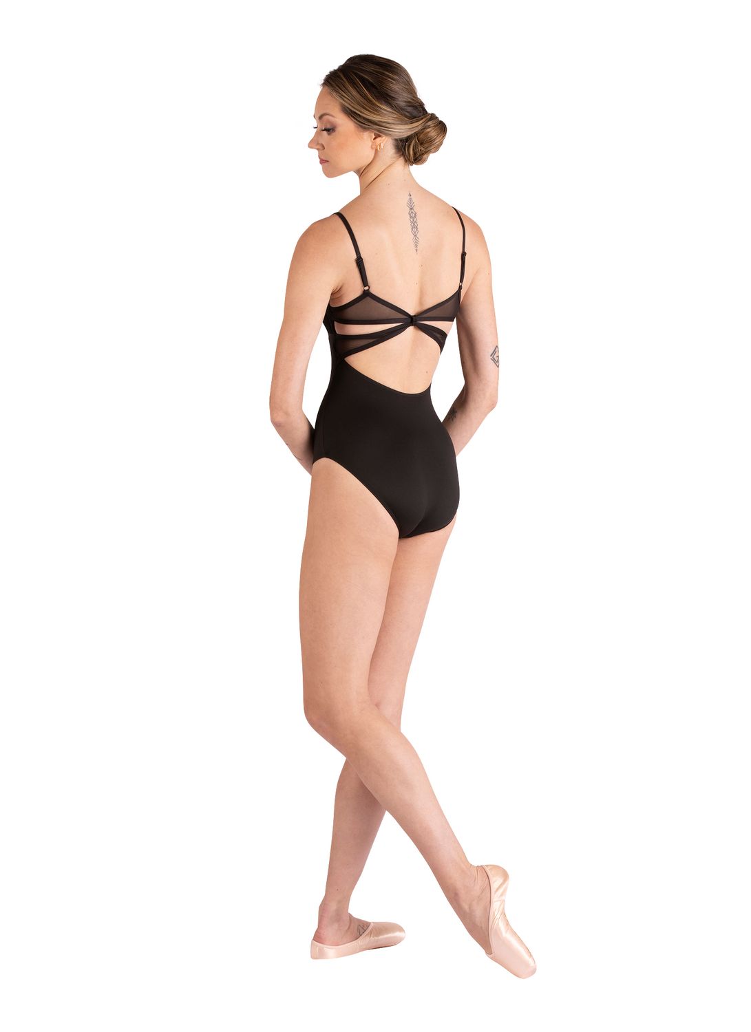 DanzNmotion Gemma Adult Leotard, Color: Black, Size: Petite