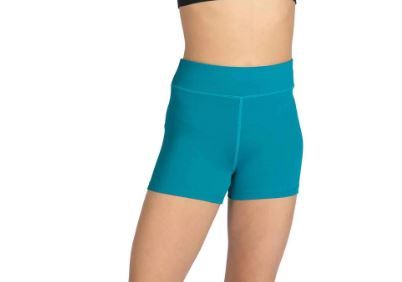 DanzNmotion High Waist Booty Short - Adult, Color: Aquamarine, Size: Medium
